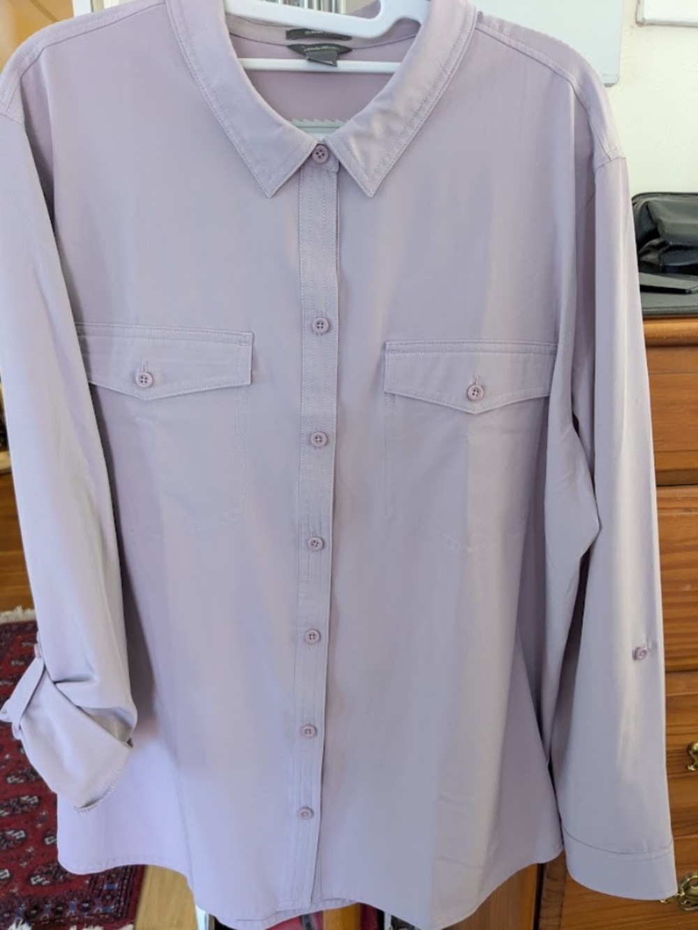 Eddie Bauer Women's Departure Shirt, Lavender, XXL